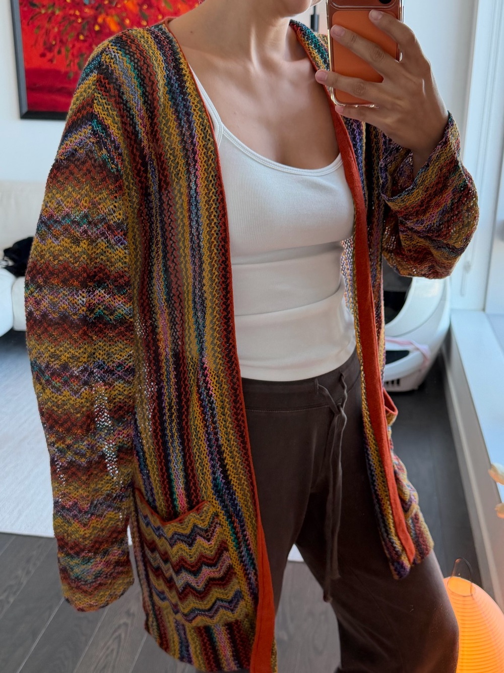 Vintage Missoni Multicolor Knit Open-Front Cardigan - Picture 2 of 6